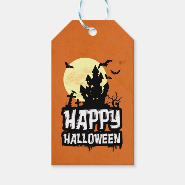 Étiquettes-cadeau Joyeux Halloween (Devant)