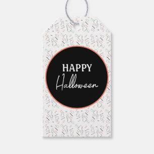 Étiquettes-cadeau Joyeux Halloween Ghost Candy main Lettering Doodle