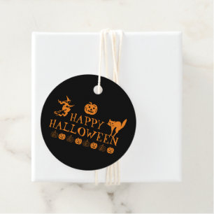 Étiquettes Cadeau Joyeux Halloween noir orange cadeau éffrayant