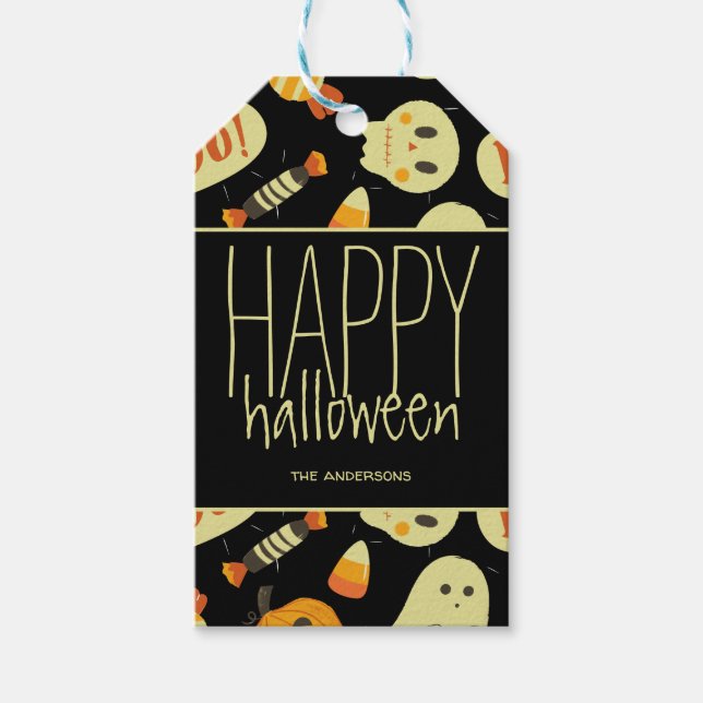Étiquettes-cadeau Joyeux Halloween personnalisé (Devant)