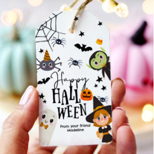 Étiquettes-cadeau Joyeux Halloween Trick ou Treat Kids Fantôme Anniv