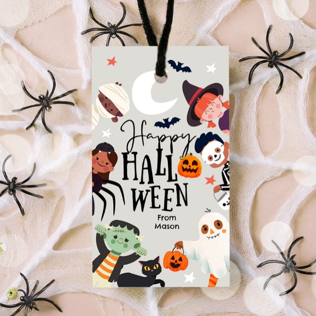 Étiquettes-cadeau Joyeux Halloween Trick ou Treat Kids Fantôme Anniv (Créateur téléchargé)