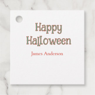 Étiquettes Cadeau Joyeux halloween vert orange pastel tendance moder