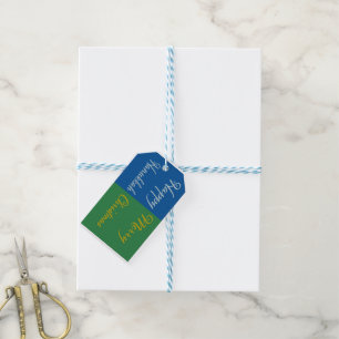 Étiquettes-cadeau Joyeux Hanukkah Joyeux Noël Double Fête