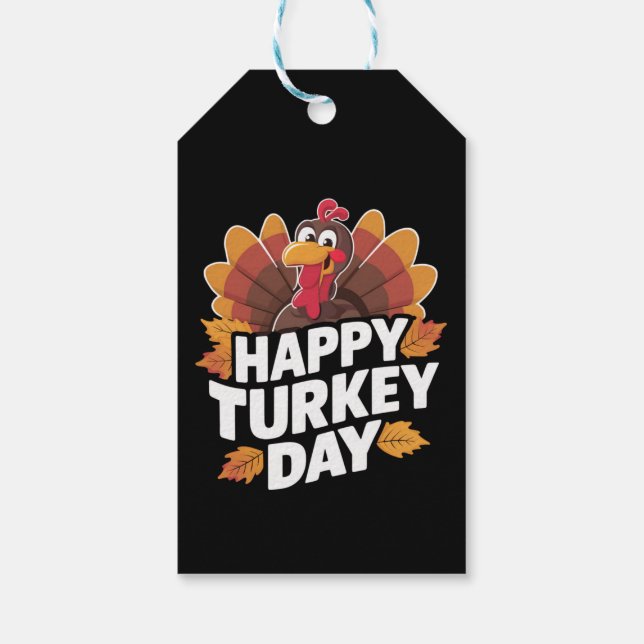 Étiquettes-cadeau Joyeux Jour de la Turquie Jour de l'Action de grâc (Dos)