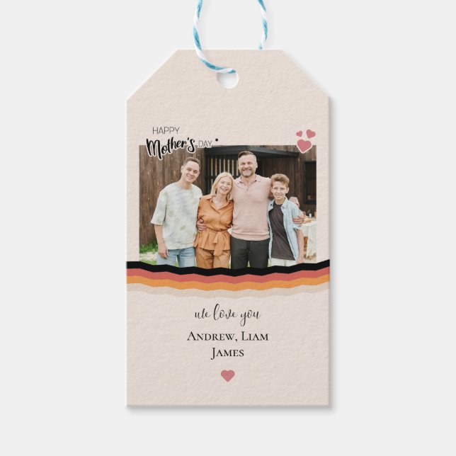 Étiquettes-cadeau Joyeux jour de mère nous t'aimons (Devant)