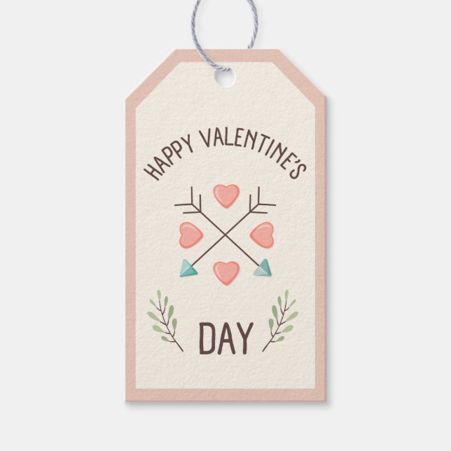 Étiquettes-cadeau Joyeux jour de Valentines - Flèches (Devant)