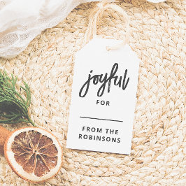 Étiquettes-cadeau Joyeux | Lettres modernes Noël personnalisé
