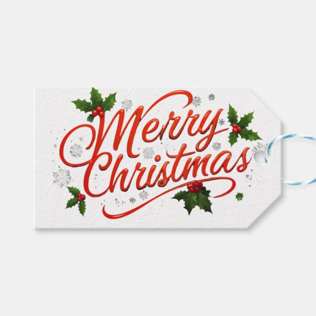 Étiquettes-cadeau Joyeux Noël (Devant (Horizontal))