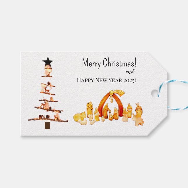 Étiquettes-cadeau Joyeux Noël ! (Devant (Horizontal))
