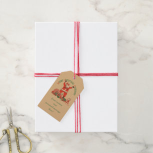 Étiquettes-cadeau Joyeux Noël à tous ! Père Noël vintage