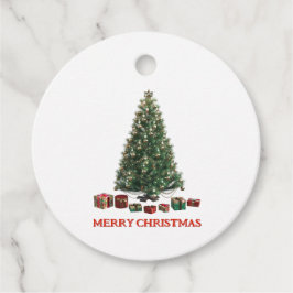 Étiquettes Cadeau Joyeux Noël. Arbre (modèle 1) avec des cadeaux