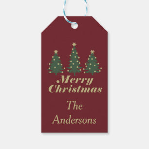 Étiquettes-cadeau joyeux Noël arbres de vacances Personnalisé