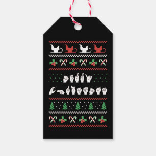 Étiquettes-cadeau Joyeux Noël - ASL American Sign Language I