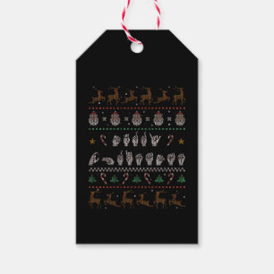 Étiquettes-cadeau Joyeux Noël - ASL American Sign Language II