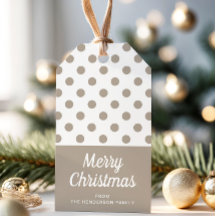 Joyeux Noël beige marron taupe pois