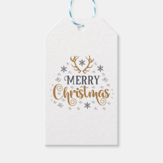 Étiquettes-cadeau Joyeux Noël blanc