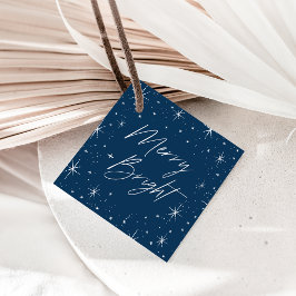 Étiquettes Cadeau Joyeux Noël bleu marine