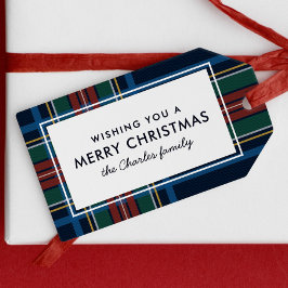 Étiquettes-cadeau Joyeux Noël carreau de fête