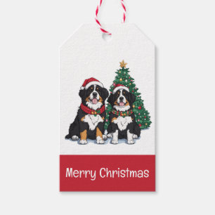 Étiquettes-cadeau Joyeux Noël Chiens de Montagne Bernois