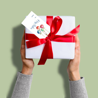 Étiquettes-cadeau Joyeux Noël coloré Aquarelle Ornements