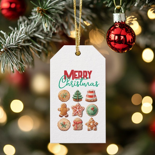 Étiquettes-cadeau Joyeux Noël Cookie Exchange Fête de Fête (Créateur téléchargé)