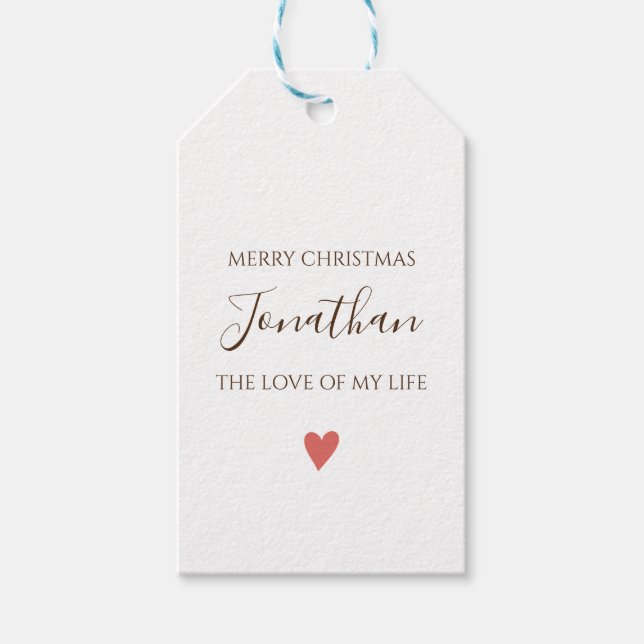 Étiquettes-cadeau Joyeux Noël customisé À VOTRE AMOUR (Devant)