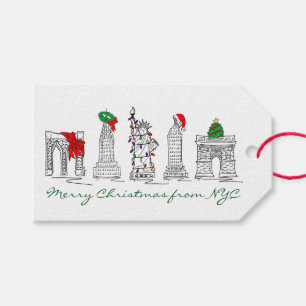 Étiquettes-cadeau Joyeux Noël de New York City Holiday