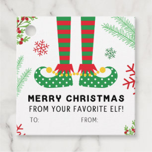 Étiquettes Cadeau Joyeux Noël de votre Elfe favori