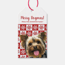 Étiquettes-cadeau Joyeux Noël Dogmas Yorkie Terrier Yorkshire