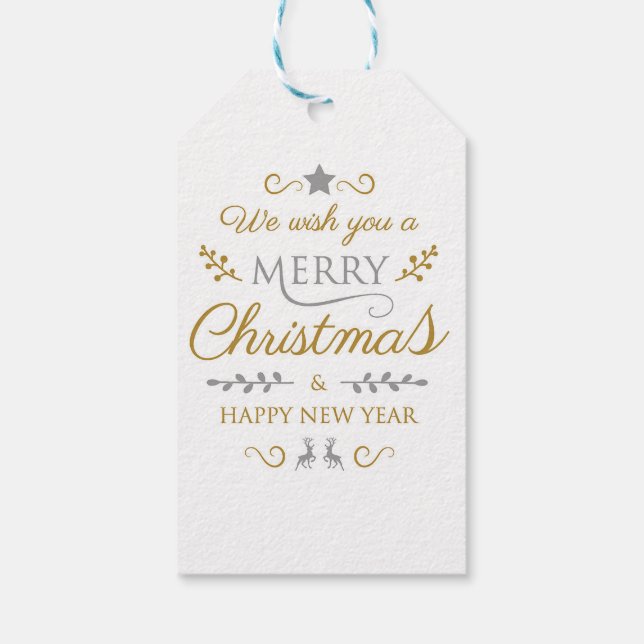 Étiquettes-cadeau Joyeux Noël et Bonne Année (Dos)