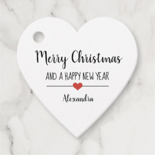 Étiquettes Cadeau Joyeux Noël et heureux Nouvel An nom simple