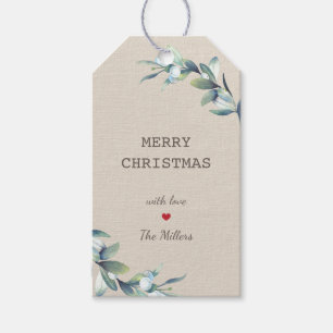 Étiquettes-cadeau Joyeux Noël Fêtes Berries d'hiver