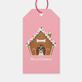 Étiquettes-cadeau Joyeux Noël Gingerbread Maison de chien