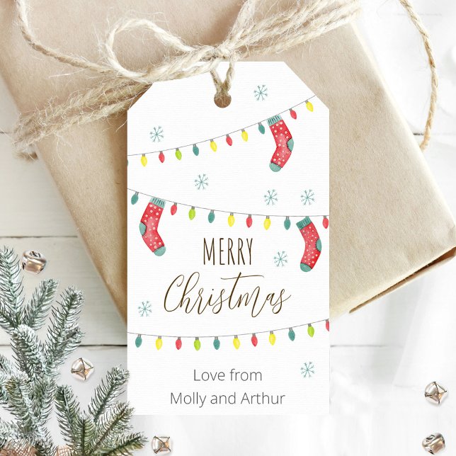 Étiquettes-cadeau Joyeux Noël, Marque de Noël de Noël (Créateur téléchargé)