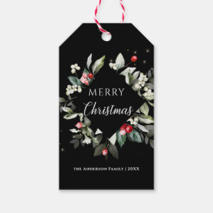 Étiquettes-cadeau Joyeux Noël   Noel Holly Berries Tags cadeaux