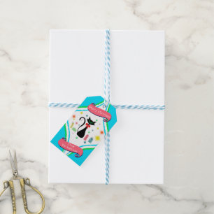 Étiquettes-cadeau Joyeux Noël Nom de chat siamois rétro