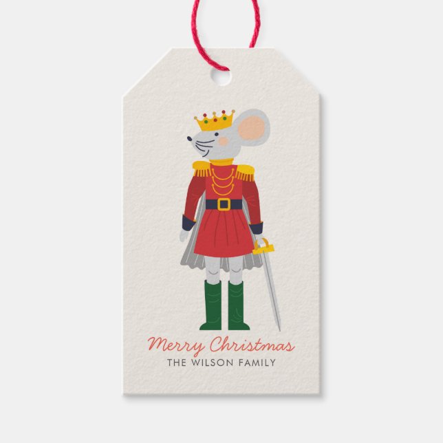 Étiquettes-cadeau Joyeux Noël Nutcracker Mouse (Devant)