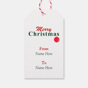 Étiquettes-cadeau Joyeux Noël, Ornement Rouge Vert