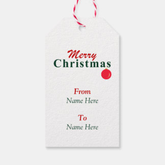 Étiquettes-cadeau Joyeux Noël, Ornement Rouge Vert