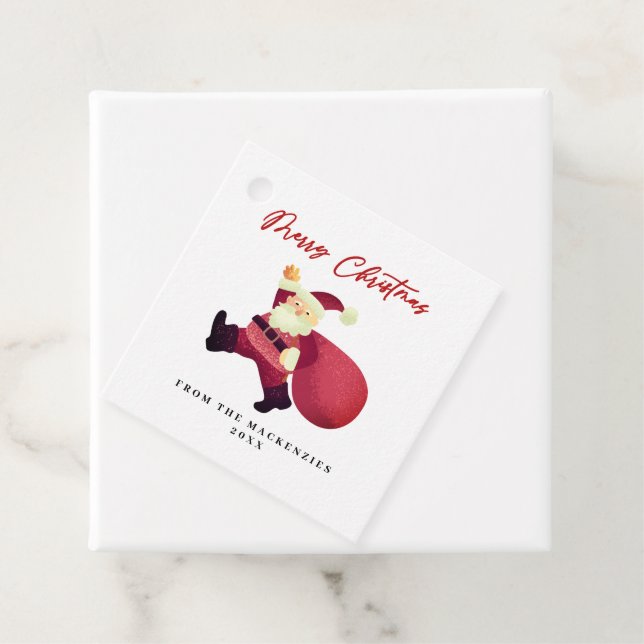 Étiquettes Cadeau Joyeux Noël Père Noël (En situation)