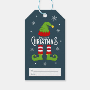 Étiquettes-cadeau Joyeux Noël Père Noël Elf