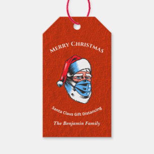 Étiquettes-cadeau Joyeux Noël Père Noël Masque visage Personnalis