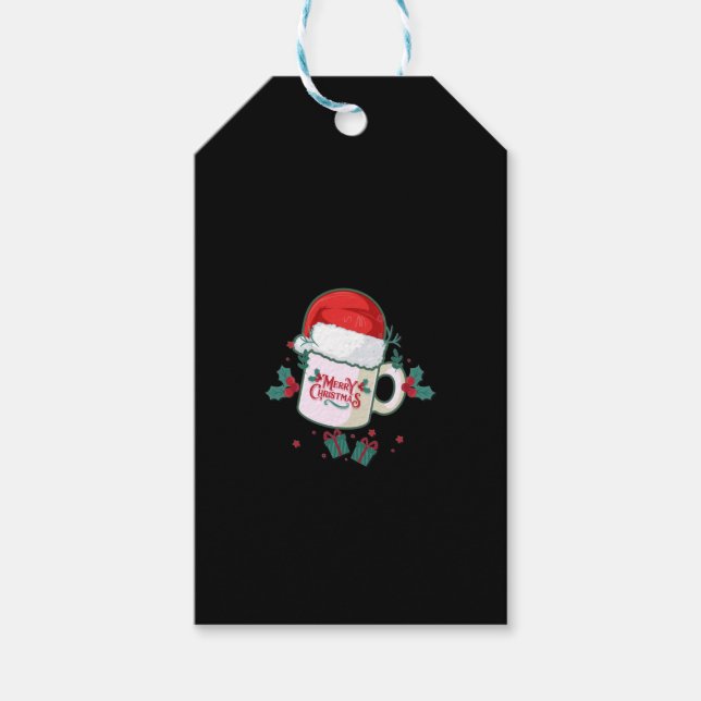 Étiquettes-cadeau Joyeux Noël Père Noël Mug (Devant)