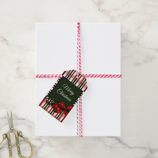 Étiquettes-cadeau Joyeux Noël personnalisé (Avec de la ficelle)
