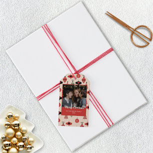 Étiquettes-cadeau Joyeux Noël Photo Mid Century Moderne