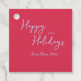 Étiquettes Cadeau Joyeux NOËL ROSE BLEU PASTEL MODERNE