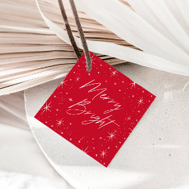 Étiquettes Cadeau Joyeux Noël rouge vif