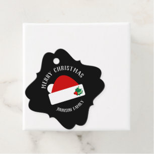 Étiquettes Cadeau Joyeux Noël - Santa Hat moderne