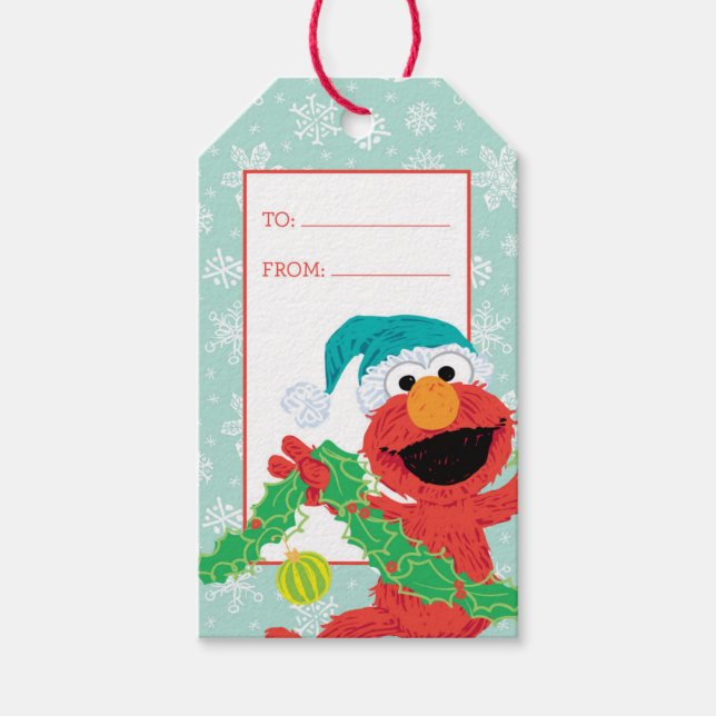 Étiquettes-cadeau Joyeux Noël Scribble Elmo (Devant)